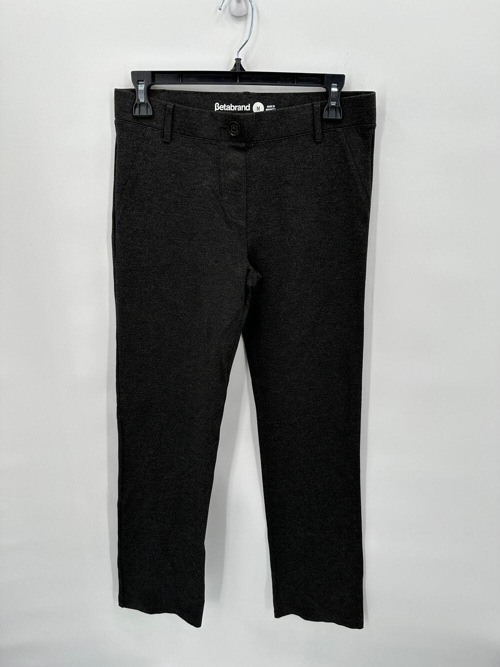 BETABRAND Classic Straight Leg Stretch Yoga Dress Grey Heathered Pants // M